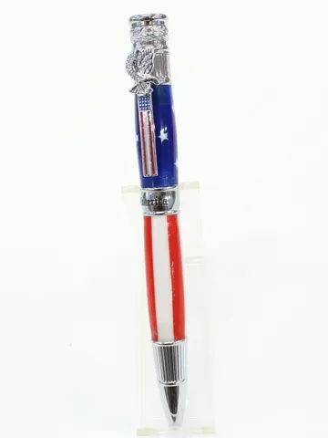 American Patriot Pen in Chrome handcrafted by Paul's Pens n Things