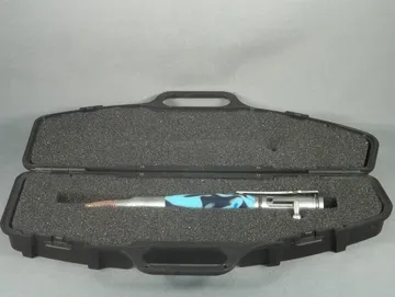Bolt-action cartridge pen with camo resin barrel and antique pewter finish