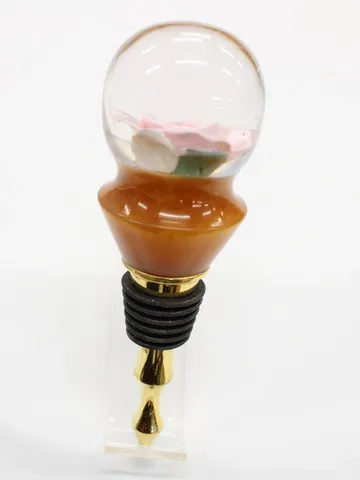 Gold / Pink Bottle Stopper handcrafted by Paul's Pens n Things