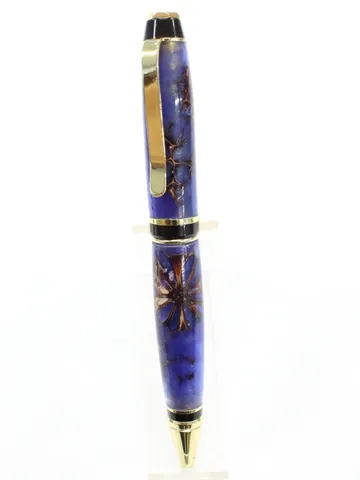 24kt Gold Cigar Pen with Sweetgum Ball Barrels handcrafted by Paul's Pens n Things