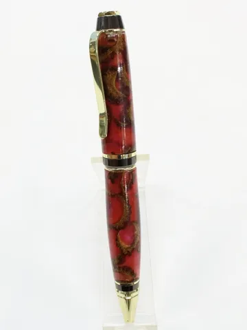 24kt Gold & Gun Metal Cigar Pen with Acorn Cap Barrels handcrafted by Paul's Pens n Things