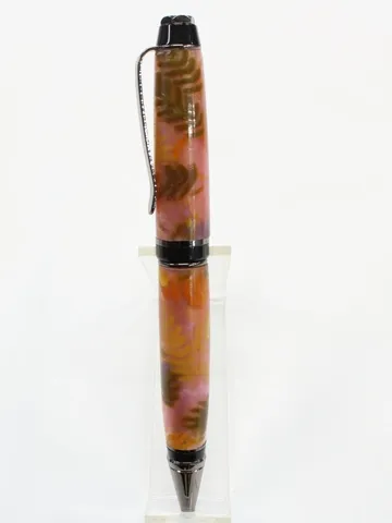 Gun Metal Cigar Pen with Pasta Rotini Barrels handcrafted by Paul's Pens n Things