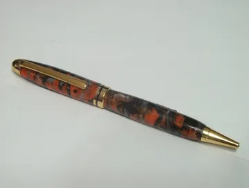 Designer twist pen in inlace acrylester 125 resin with 24kt gold trim