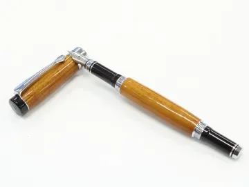 Classic style fountain pen turned from hardwood with chrome trim