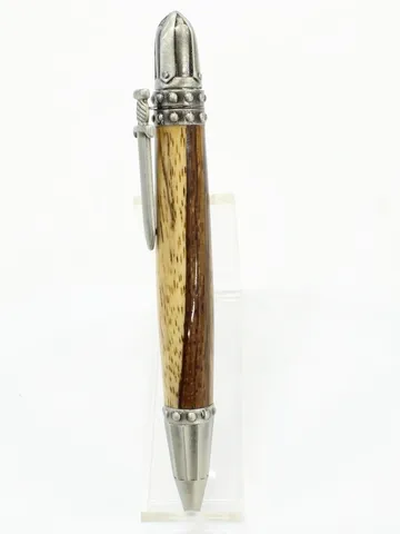 Knights Armor Pen in Antique Pewter with Wood Barrel handcrafted by Paul's Pens n Things
