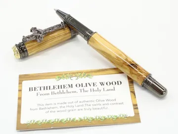 Amazing Grace rollerball in Bethlehem olive wood with dove clip