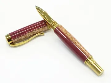 Diamond knurl rollerball in two-tone purple heart