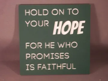 Mosaic Sign — Hope carved by Paul's Pens n Things