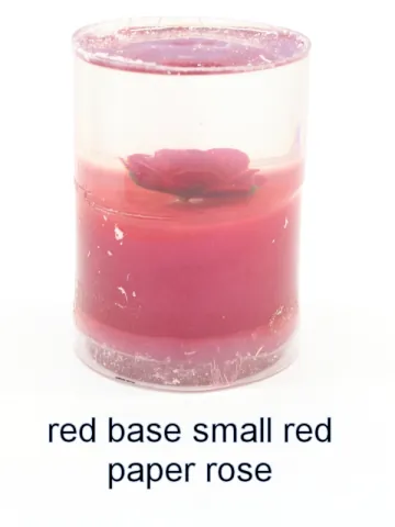 Bottle stopper blank with a red paper rose over a red base
