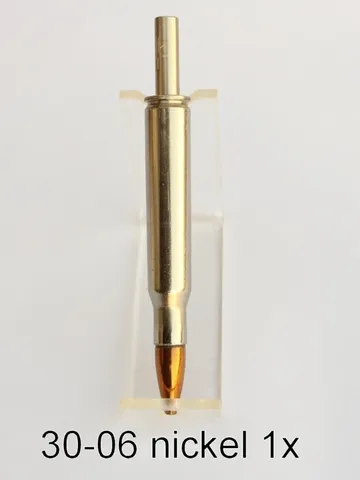 Nickel-plated once-fired .30-06 Springfield cartridge pen assembly