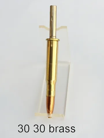 Polished brass .30-30 cartridge pen assembly