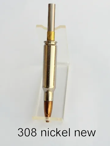 New nickel-plated .308 Winchester cartridge pen assembly