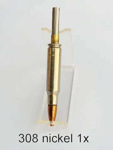 Nickel-plated once-fired .308 Winchester cartridge pen assembly