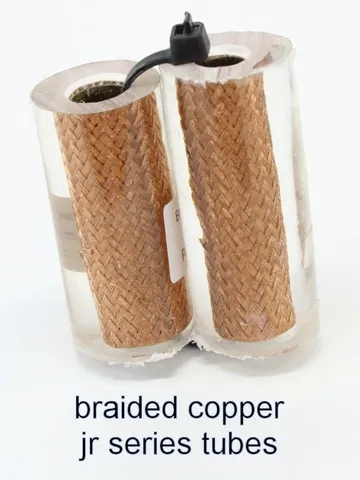 Clear-cast braided copper on Jr Series pen tubes